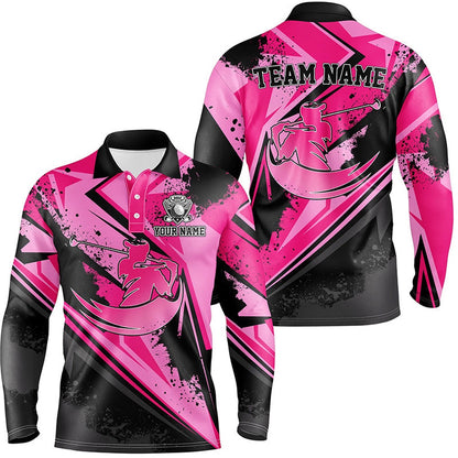 Golf Polo shirts, Men Golf Polo Shirt Custom Pink Camo Male Golf Attire For Men For Men