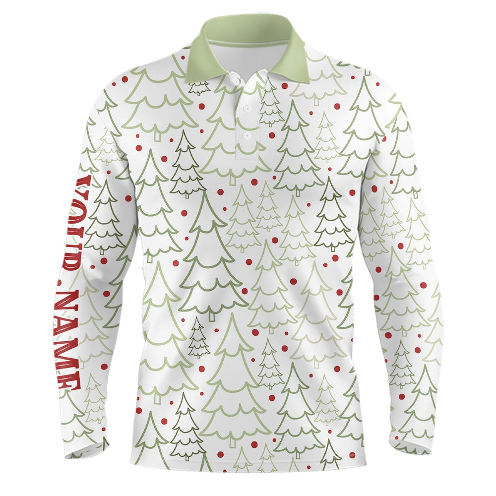 Golf Polo shirts, Men Golf Polo Shirt Custom Winter And Christmas Themed Seamless Pattern, Christmas Polo Shirts For Men