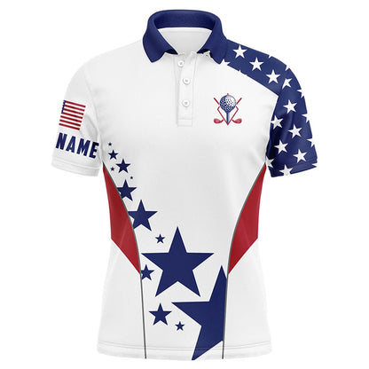 Golf Polo shirts, Men Golf Polo Shirts American Flag Custom Patriotic Red, White, And Blue Golf Shirt For Men Golf Wears