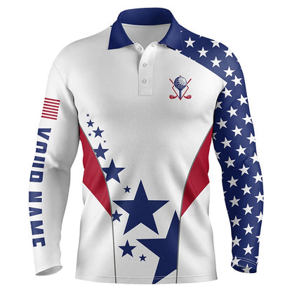 Golf Polo shirts, Men Golf Polo Shirts American Flag Custom Patriotic Red, White, And Blue Golf Shirt For Men Golf Wears