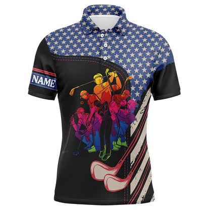 Golf Polo shirts, Men Golf Polo Shirts American Flag Golf Clubs Custom Team Golf Polo Shirts