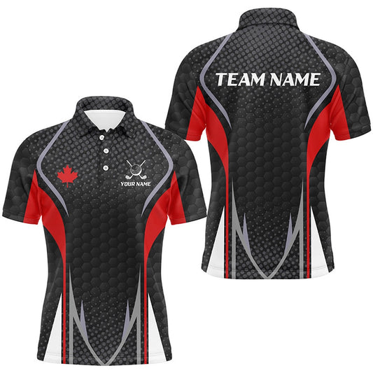 Golf Polo shirts, Men Golf Polo Shirts Canada Flag Custom Golf Shirts For Men, Patriotic Canadian Flag Golf Tops