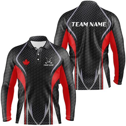 Golf Polo shirts, Men Golf Polo Shirts Canada Flag Custom Golf Shirts For Men, Patriotic Canadian Flag Golf Tops