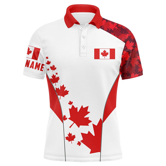 Golf Polo shirts, Men Golf Polo Shirts Canadian Flag Custom Patriotic Red Maple Leaf Golf Shirt For Men Golf Wears
