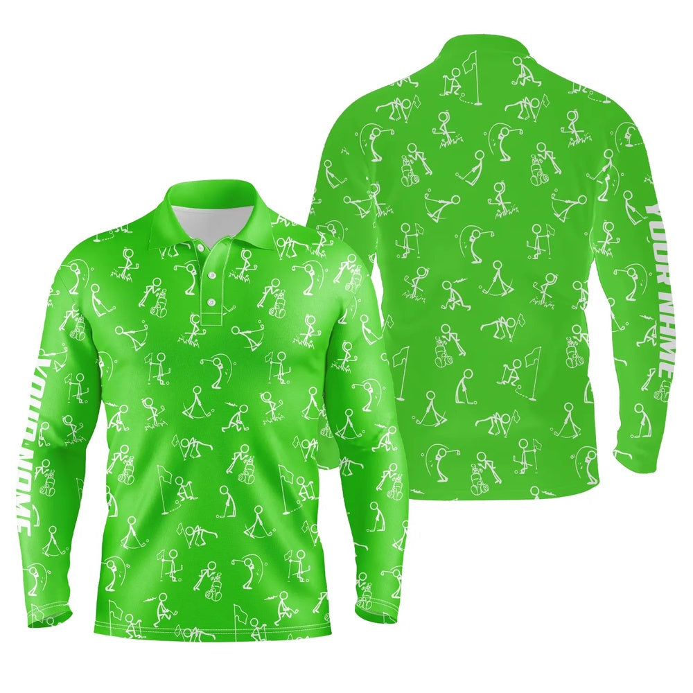 Golf Polo shirts, Men Golf Polo Shirts Custom Name Funny Golf Pattern Green Polo Shirt Best Mens Golf Wear