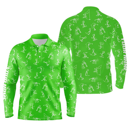 Golf Polo shirts, Men Golf Polo Shirts Custom Name Funny Golf Pattern Green Polo Shirt Best Mens Golf Wear