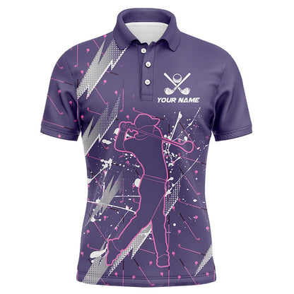 Golf Polo shirts, Men Golf Polo Shirts Custom Purple Camo Cool Golf Shirts For Men For Men