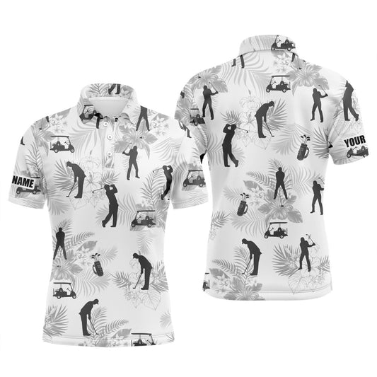 Golf Polo shirts, Men Golf Polo Shirts Tropical Palm Tree Custom Name Pattern Golf Shirts For Men