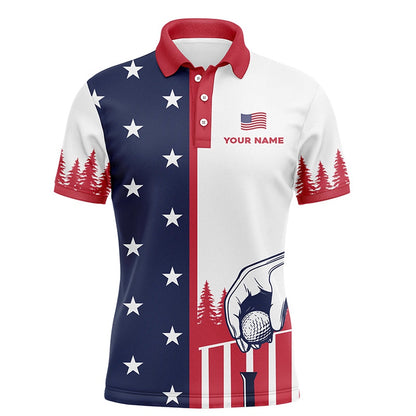 Golf Polo shirts, Mens American Flag Polo Shirts Custom Name Patriotic Shirt Funny Golf Shirts For Men