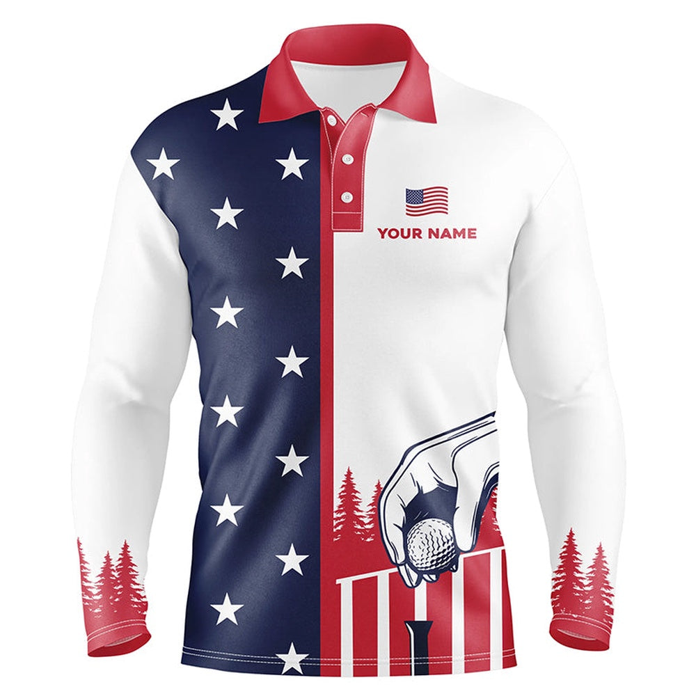 Golf Polo shirts, Mens American Flag Polo Shirts Custom Name Patriotic Shirt Funny Golf Shirts For Men