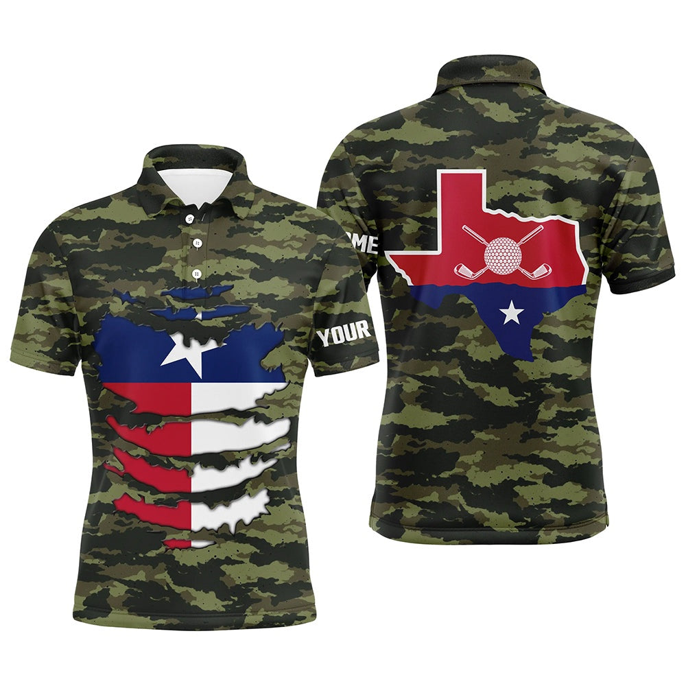 Golf Polo shirts, Mens Camo Golf Shirt Texas Custom Mens Golf Shirts, Unique Texas Golf Shirts For Men