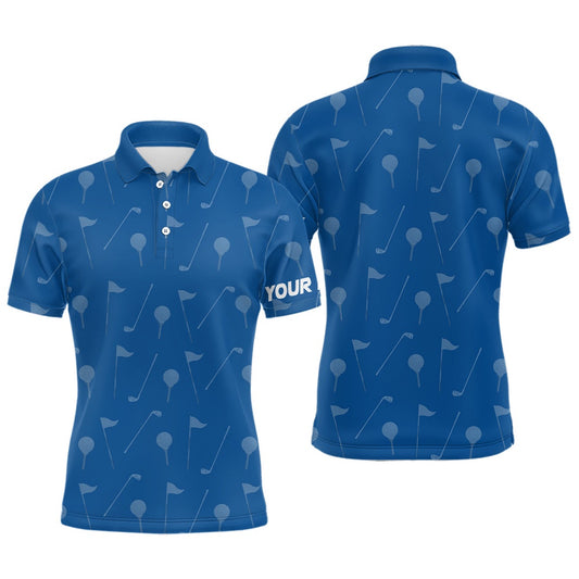 Golf Polo shirts, Mens Golf Polo Shirt Custom Blue Golf Pattern Polos Shirt For Men