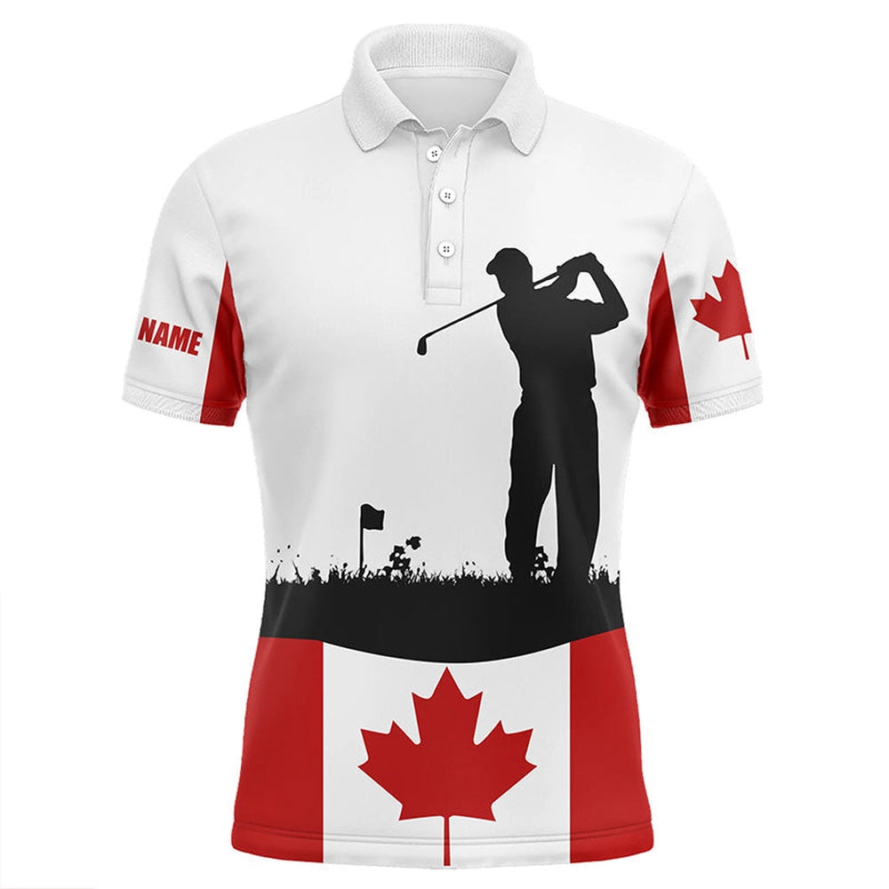 Golf Polo shirts, Mens Golf Polo Shirt Custom Canadian Flag Patriotic Golf Shirt For Men, Golfing Attire Male