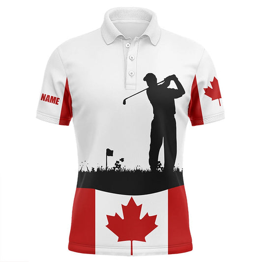 Golf Polo shirts, Mens Golf Polo Shirt Custom Canadian Flag Patriotic Golf Shirt For Men, Golfing Attire Male