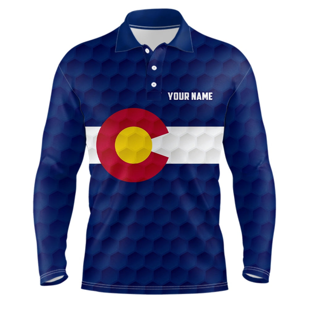 Golf Polo shirts, Mens Golf Polo Shirt Custom Colorado Flag Golf Ball Polos Shirt For Men, Patriotic Golfing Gifts