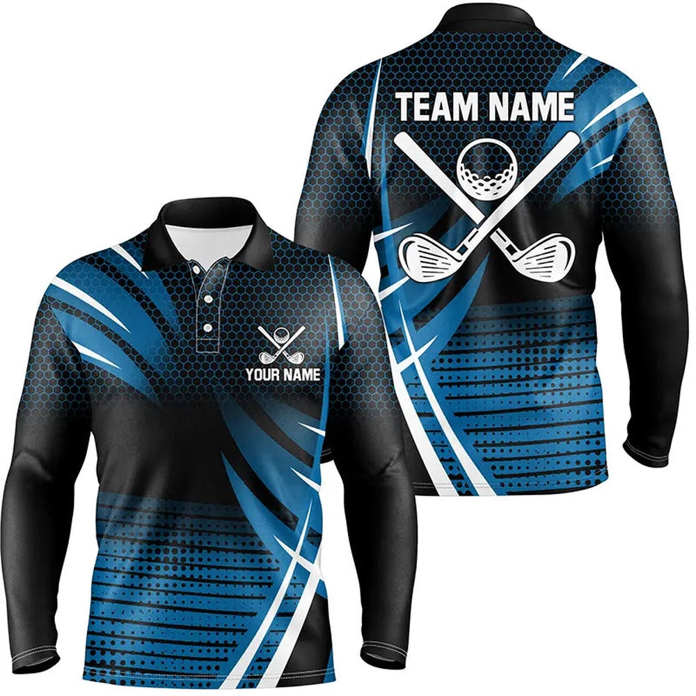 Golf Polo shirts, Mens Golf Polo Shirt Custom Cool Golf Shirts For Team Blue