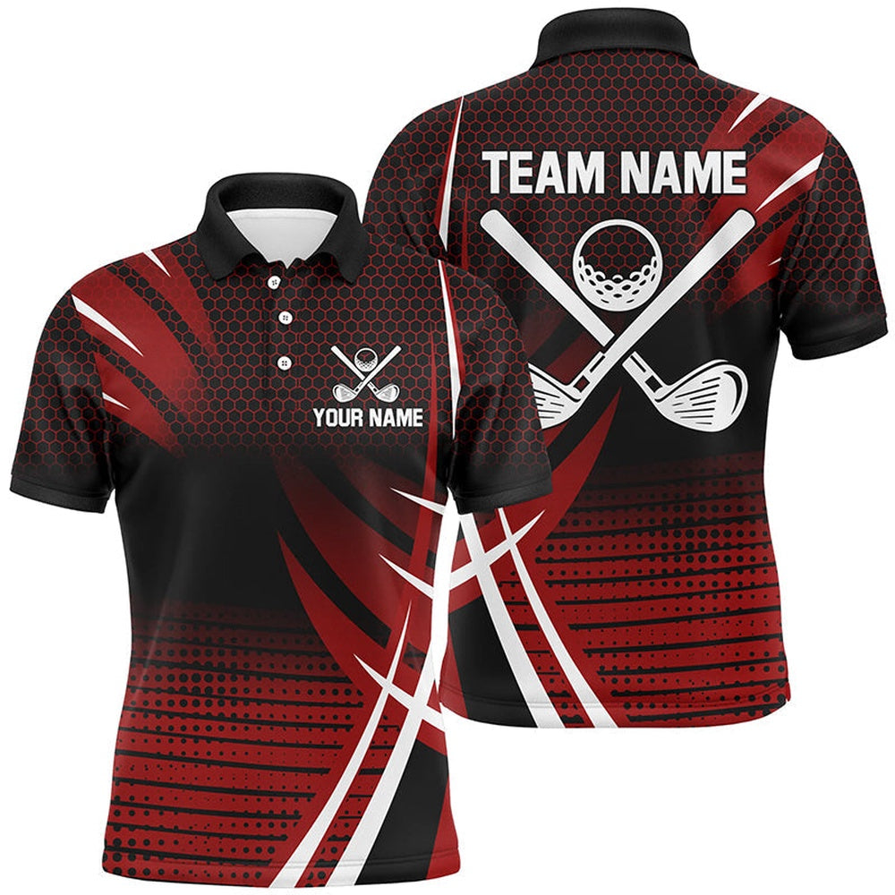 Golf Polo shirts, Mens Golf Polo Shirt Custom Cool Golf Shirts For Team Red