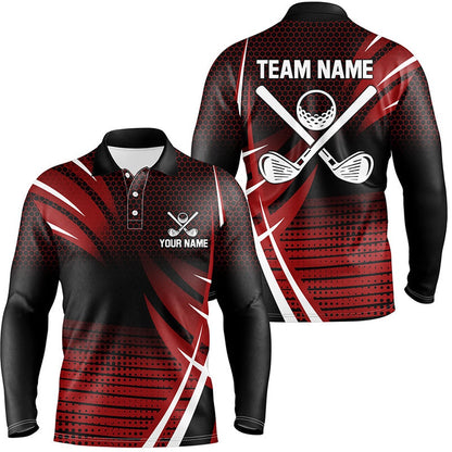 Golf Polo shirts, Mens Golf Polo Shirt Custom Cool Golf Shirts For Team Red