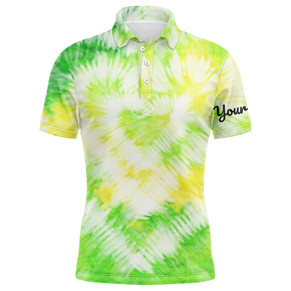 Golf Polo shirts, Mens Golf Polo Shirt Custom Green Tie Dye Golf Shirt Mens Golf Attire, Men'S Golf Clothes