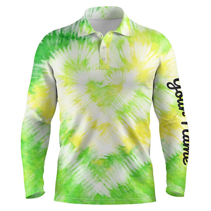 Golf Polo shirts, Mens Golf Polo Shirt Custom Green Tie Dye Golf Shirt Mens Golf Attire, Men'S Golf Clothes