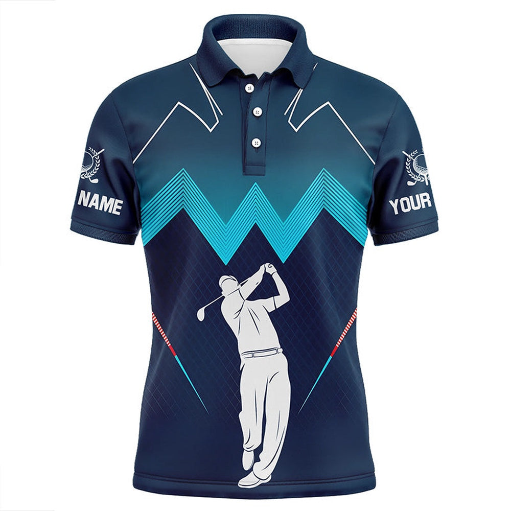 Golf Polo shirts, Mens Golf Polo Shirt Custom Name Men'S Golf Apparel, Gifts For Golf Lovers Blue
