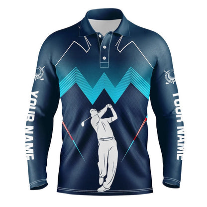 Golf Polo shirts, Mens Golf Polo Shirt Custom Name Men'S Golf Apparel, Gifts For Golf Lovers Blue