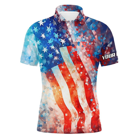 Golf Polo shirts, Mens Golf Polo Shirts American Flag Custom Fourth Of July Patriotic Mens Golf Tops