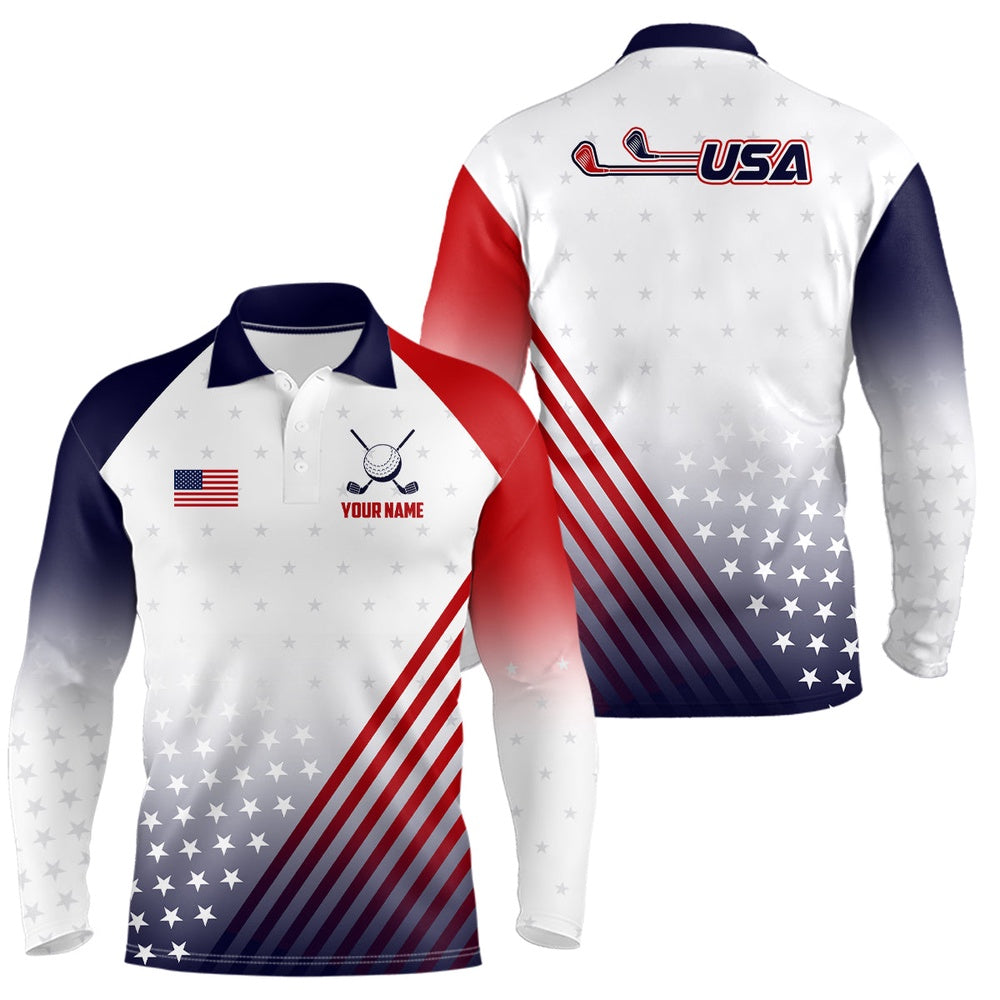 Golf Polo shirts, Mens Golf Polo Shirts American Flag Custom Patriotic Team Golf Shirts For Men, Best Golf Gifts