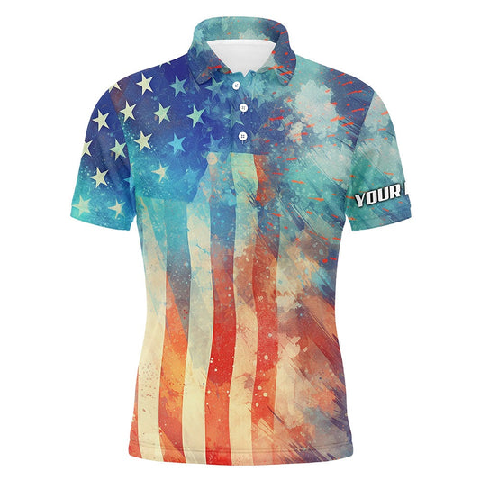 Golf Polo shirts, Mens Golf Polo Shirts American Flag Fourth Of July Custom Patriotic Golf Shirt For Mens