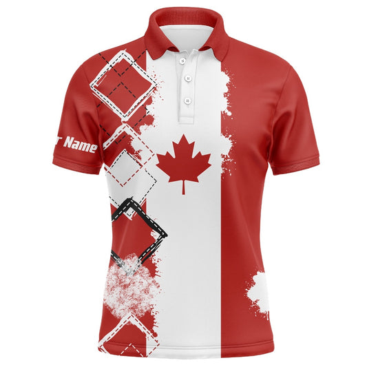 Golf Polo shirts, Mens Golf Polo Shirts Canada Flag Patriot Custom Name Golf Shirts For Men, Gift For The Golfers