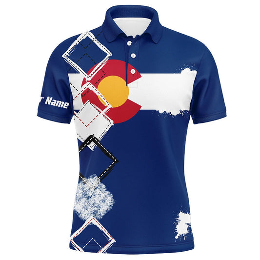Golf Polo shirts, Mens Golf Polo Shirts Colorado Flag Patriot Custom Name Golf Shirts For Men, Gift For The Golfers