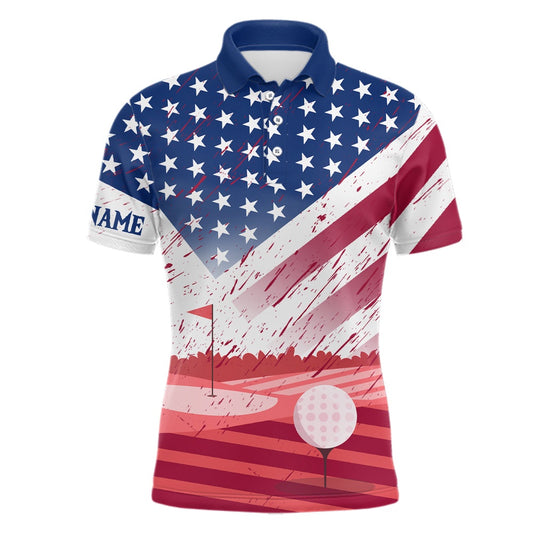 Golf Polo shirts, Mens Golf Polo Shirts Custom American Flag Best Patriotic Golf Shirts For Team Golfer