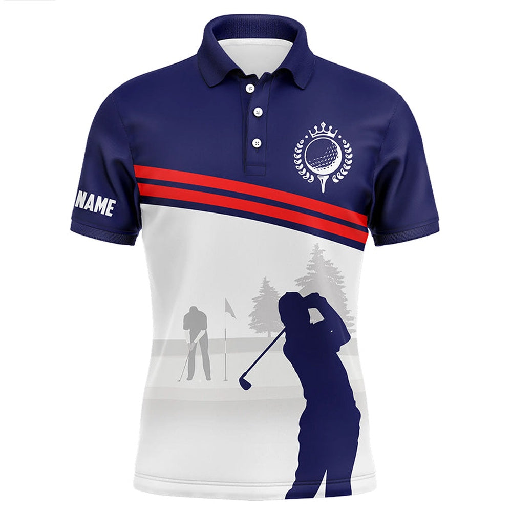 Golf Polo shirts, Mens Golf Polo Shirts Custom Blue And White Golf Shirts, Best Mens Golf Wears