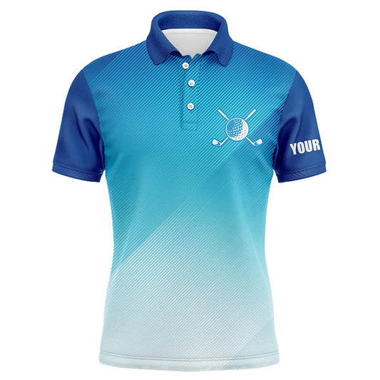 Golf Polo shirts, Mens Golf Polo Shirts Custom Blue Pattern Sport Male Golf Attire For Men