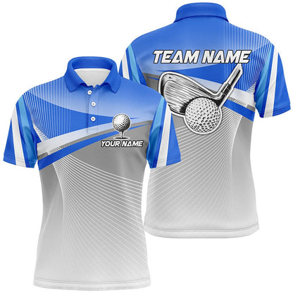 Golf Polo shirts, Mens Golf Polo Shirts Custom Blue Sport Golf Apparel For Mens