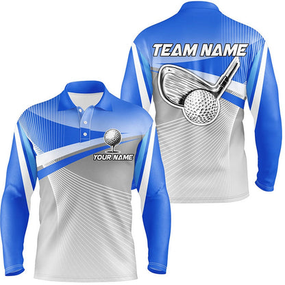 Golf Polo shirts, Mens Golf Polo Shirts Custom Blue Sport Golf Apparel For Mens