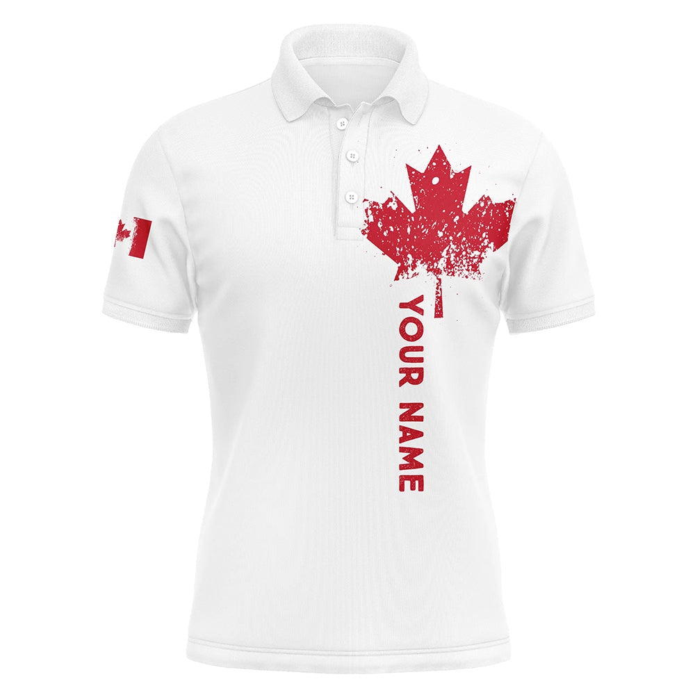 Golf Polo shirts, Mens Golf Polo Shirts Custom Canadian Flag White Golf Shirts, Custom Polo Jerseys For Mens