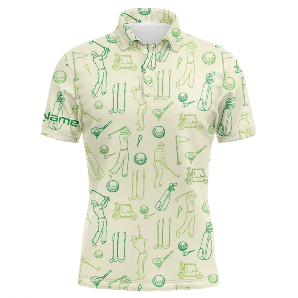 Golf Polo shirts, Mens Golf Polo Shirts Custom Funny Mens Golfer Pattern Mens Green Golf Polo Golfing Gifts