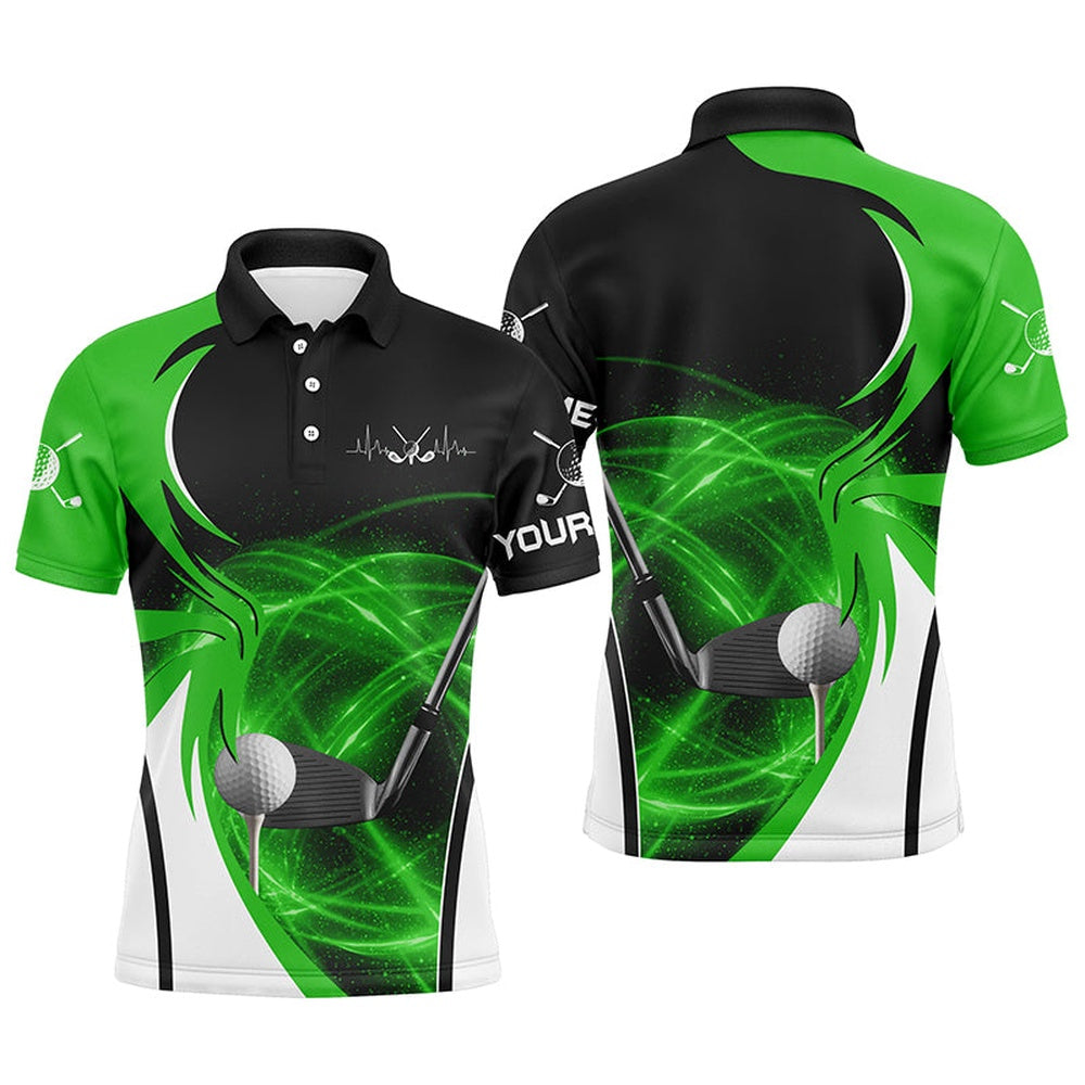 Golf Polo shirts, Mens Golf Polo Shirts Custom Golf Ball Clubs For Men Green