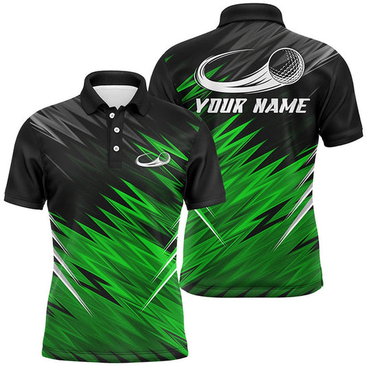 Golf Polo shirts, Mens Golf Polo Shirts Custom Green And Black Pattern Shirt For Mens