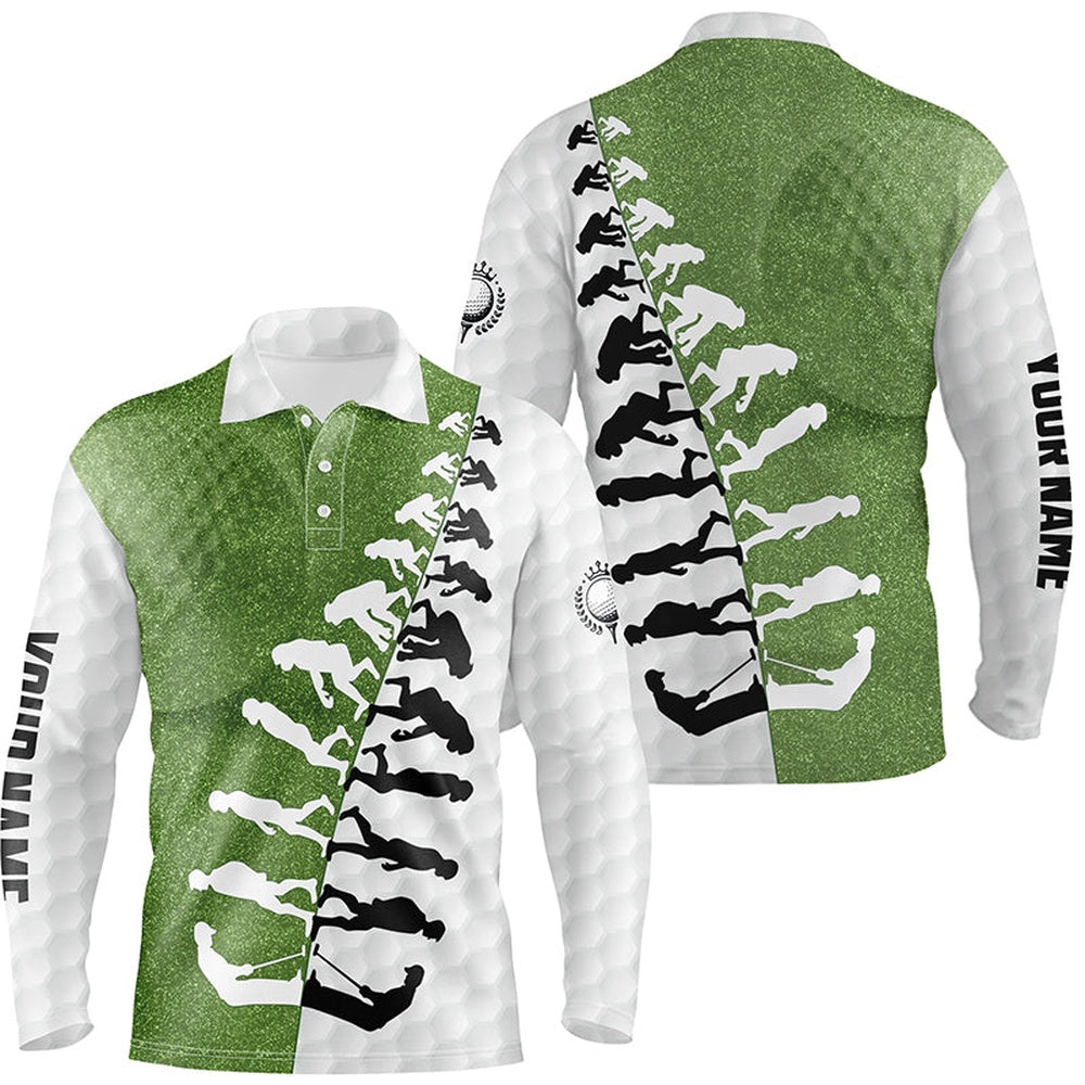 Golf Polo shirts, Mens Golf Polo Shirts Custom Green And White Golf Evolution Golf Shirts, Best Mens Golf Wears