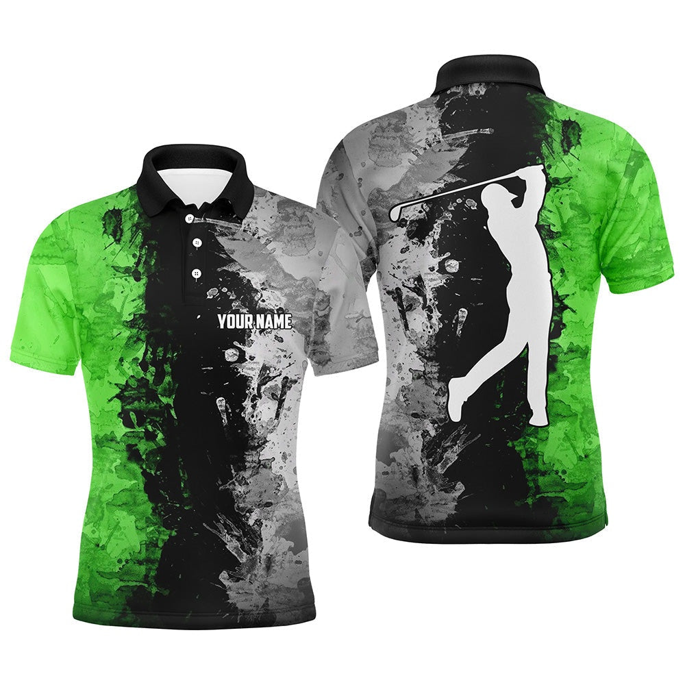 Golf Polo shirts, Mens Golf Polo Shirts Custom Green Camo Golf Tops For Mens, Golf Clothes For Mens