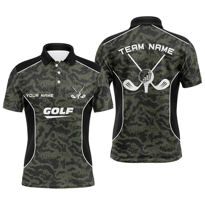 Golf Polo shirts, Mens Golf Polo Shirts Custom Green Camo Golf Tops For Mens, Golf Clubs Team Golf Jerseys