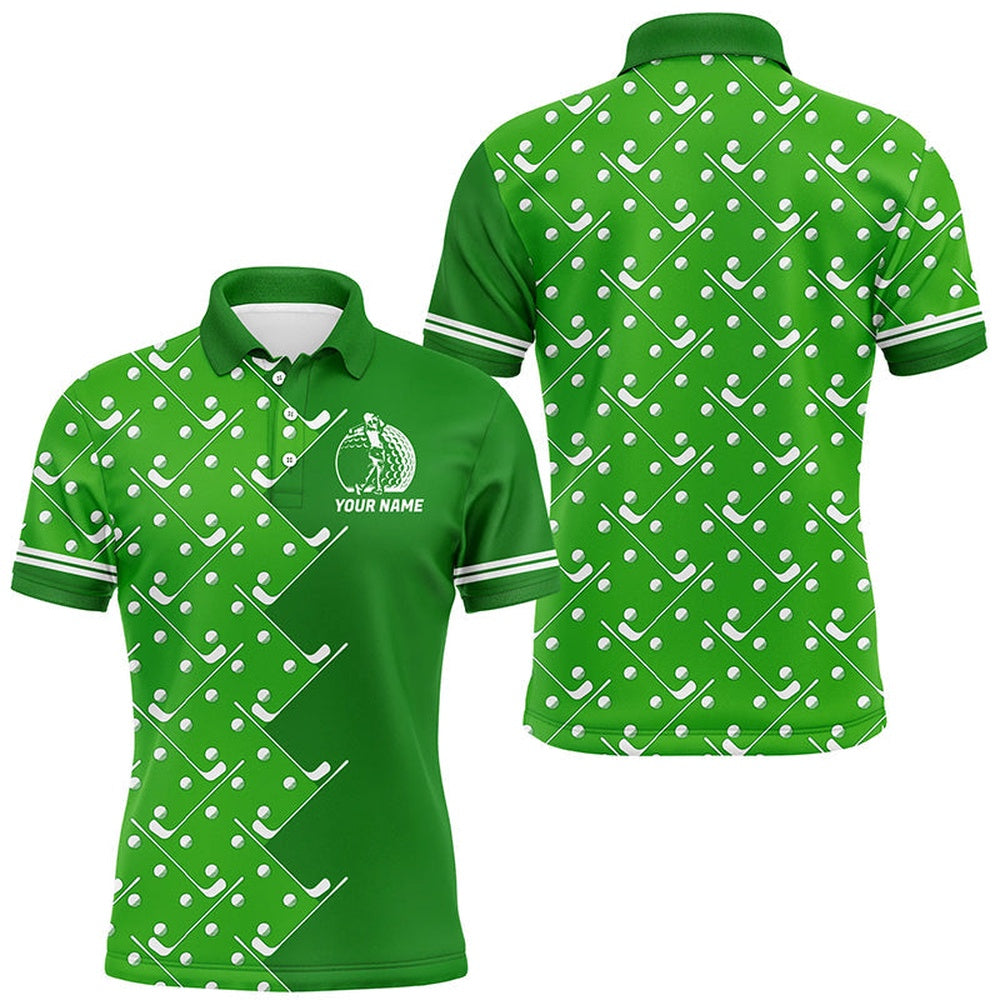 Golf Polo shirts, Mens Golf Polo Shirts Custom Green Golf Pattern Men'S Golf Clothings