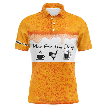 Golf Polo shirts, Mens Golf Polo Shirts Custom Name Beer Golf Plan Personalized Golf Shirts For Men, Golfer Gifts