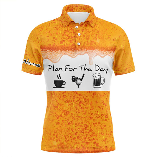 Golf Polo shirts, Mens Golf Polo Shirts Custom Name Beer Golf Plan Personalized Golf Shirts For Men, Golfer Gifts