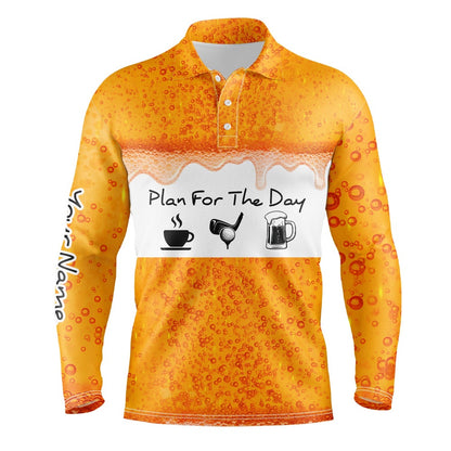 Golf Polo shirts, Mens Golf Polo Shirts Custom Name Beer Golf Plan Personalized Golf Shirts For Men, Golfer Gifts