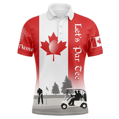 Golf Polo shirts, Mens Golf Polo Shirts Custom Name Canadian Flag Patriotic Letâ€™S Par Tee White Golf Shirt