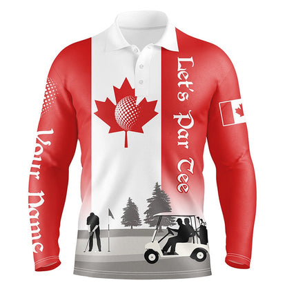 Golf Polo shirts, Mens Golf Polo Shirts Custom Name Canadian Flag Patriotic Letâ€™S Par Tee White Golf Shirt