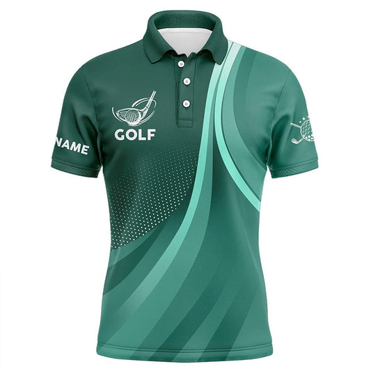 Golf Polo shirts, Mens Golf Polo Shirts Custom Name Green Golf Shirt, Tournament Golf Tops For Mens